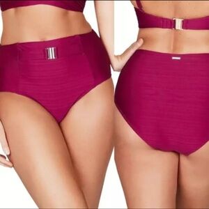 Sea Level Swim Australia Casablanca High Waisted Bikini Bottom Pant Ruby Size 6